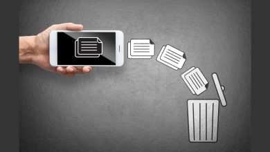 throw data file from mobile to trash bin